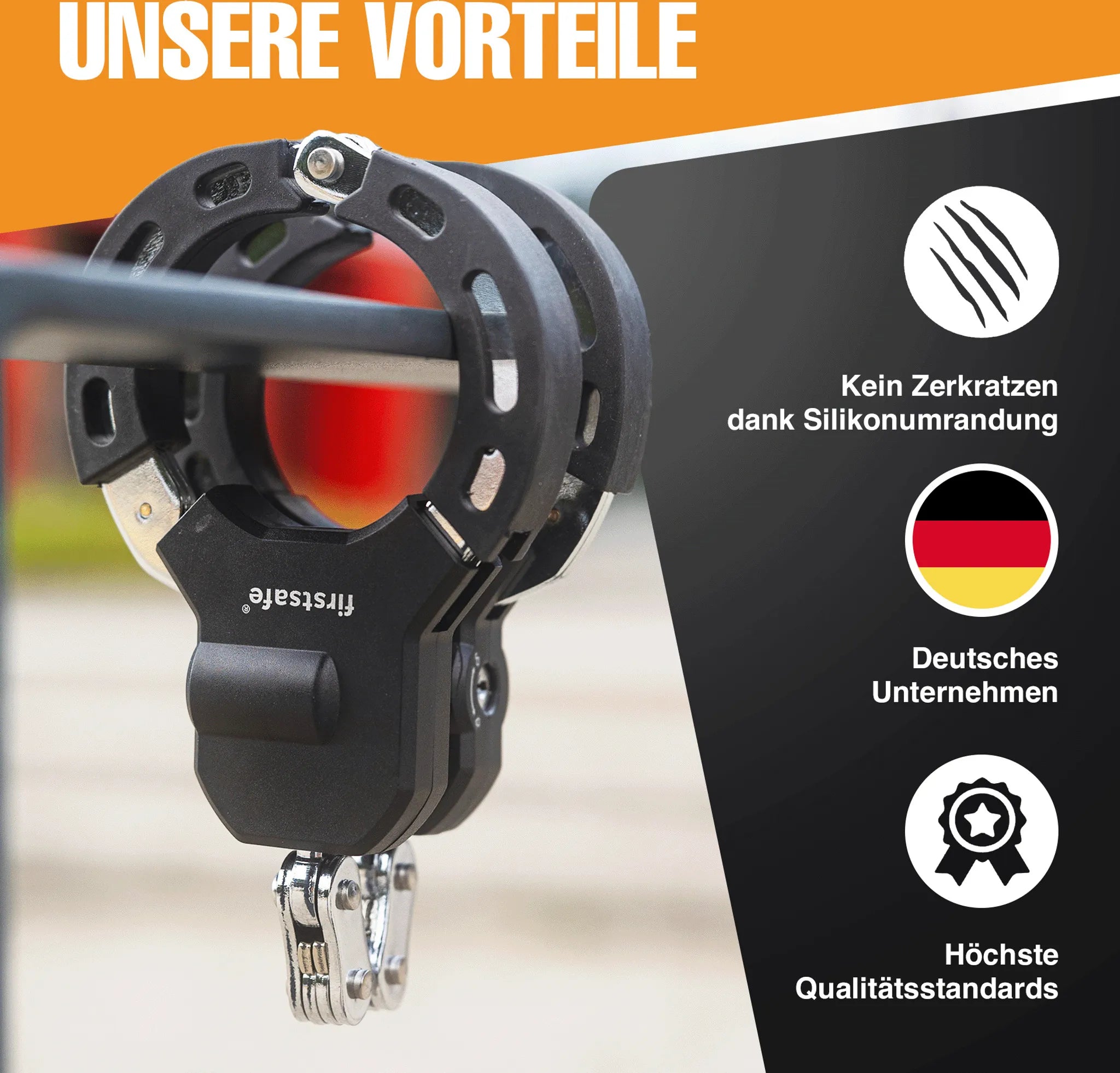 firstsafe™ E-Scooter Schloss mit Silikonmantel & Transporttasche